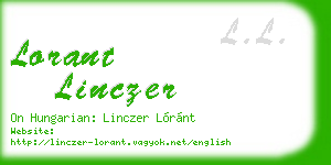 lorant linczer business card